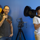 “Mark Sheinin (left) and Dorian Chan were part of a CMU research team that developed a camera system that can see sound vibrations with such precision that it can capture isolated audio of separate guitars playing at the same time.”